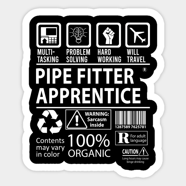 PIPE FITTER APPRENTICE Sticker by Aquastal